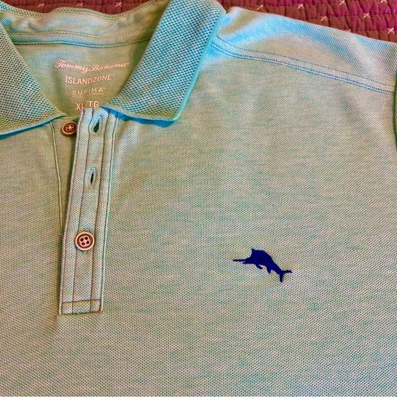 Tommy Bahama Men’s Islandzone Supima Polo Shirt Size XL Aqua $110 - Picture 3 of 6
